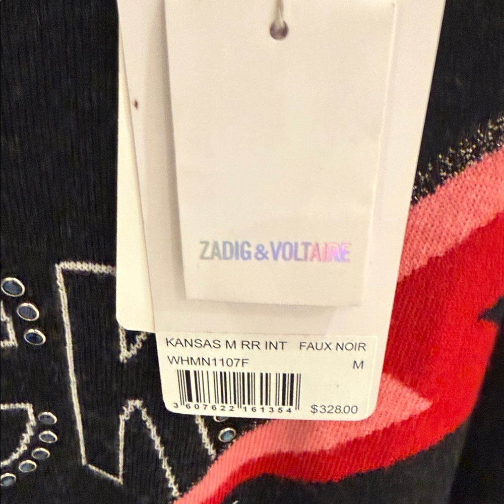 Zadig & Voltaire Black Sweater with Red Accents - Picture 3 of 3